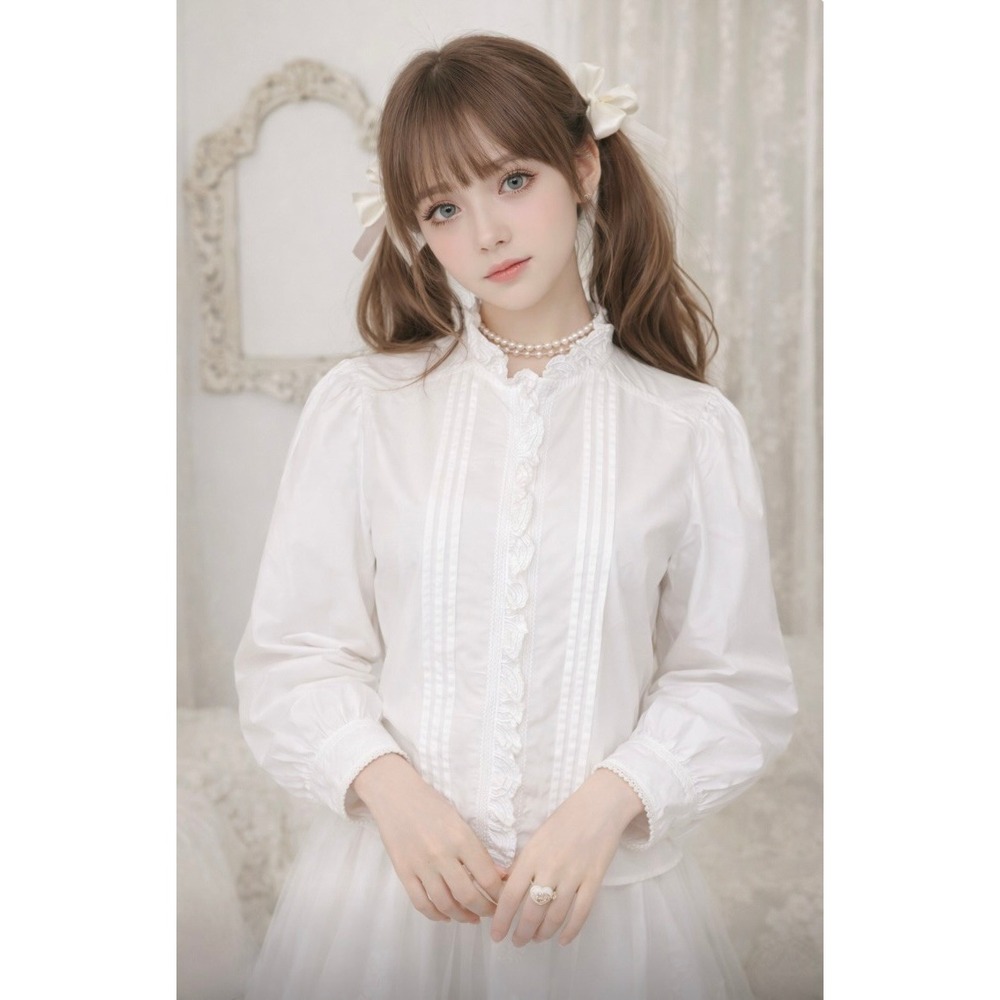 SUNDANCE White Pleated Embroidered Ruffled‎ Buttondown Top Blouse Petite Small